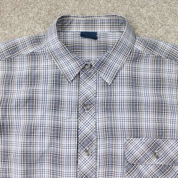 PROPPER Shirt Mens Large Regular Black/Blue Snap Button Polyester Long Sleeve - Picture 6 of 16